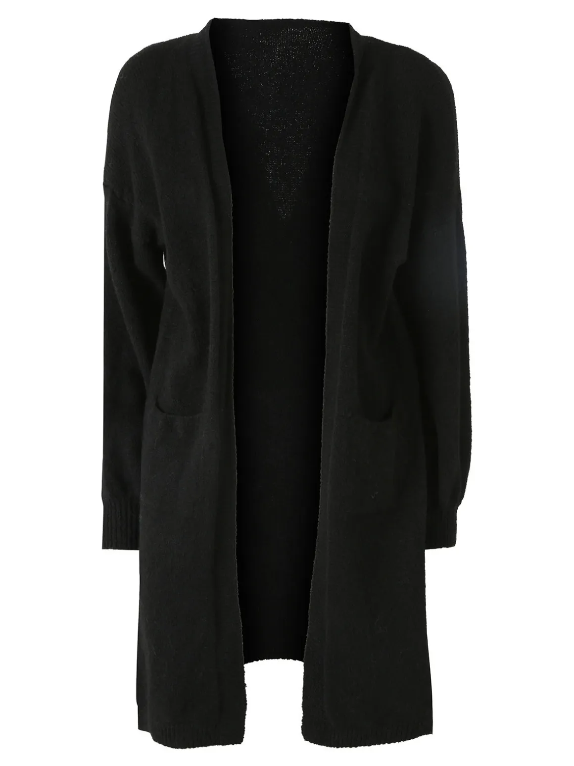 Solada Cardigan donna aperto in misto lana - nero