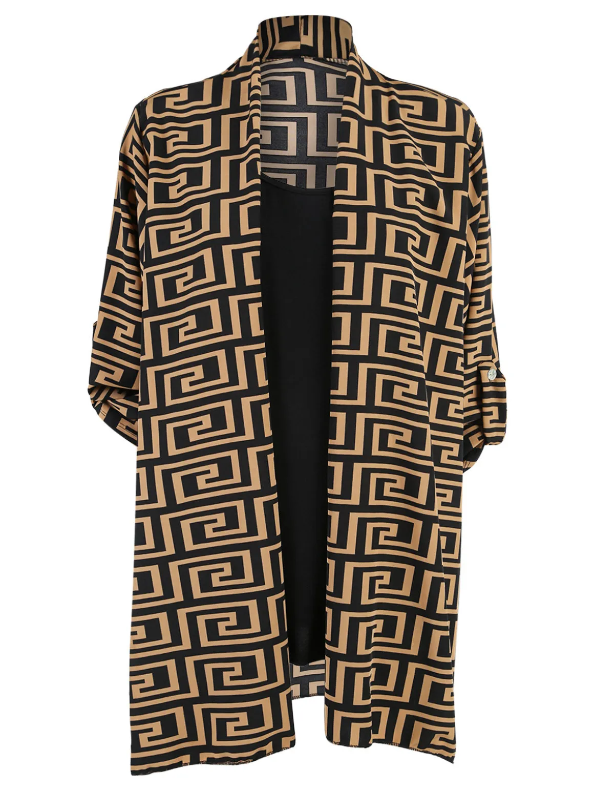 Solada Cardigan donna con stampe e top - cammello