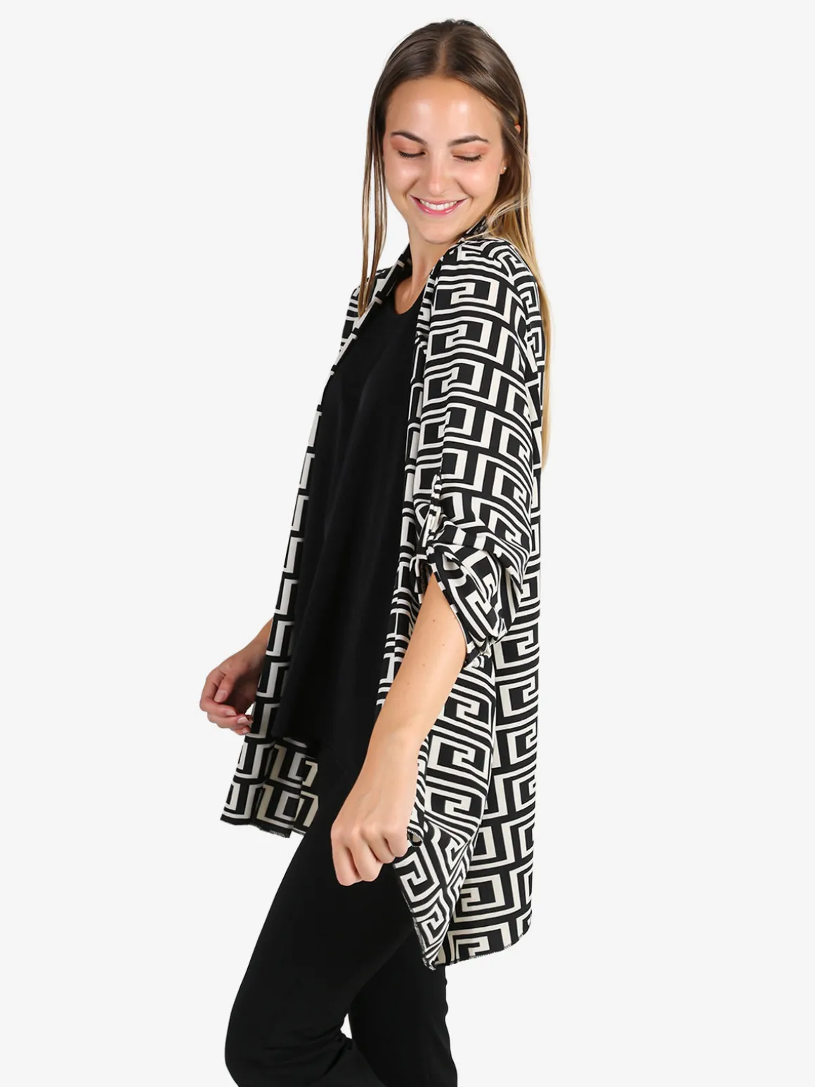 Solada Cardigan donna con stampe e top - bianco