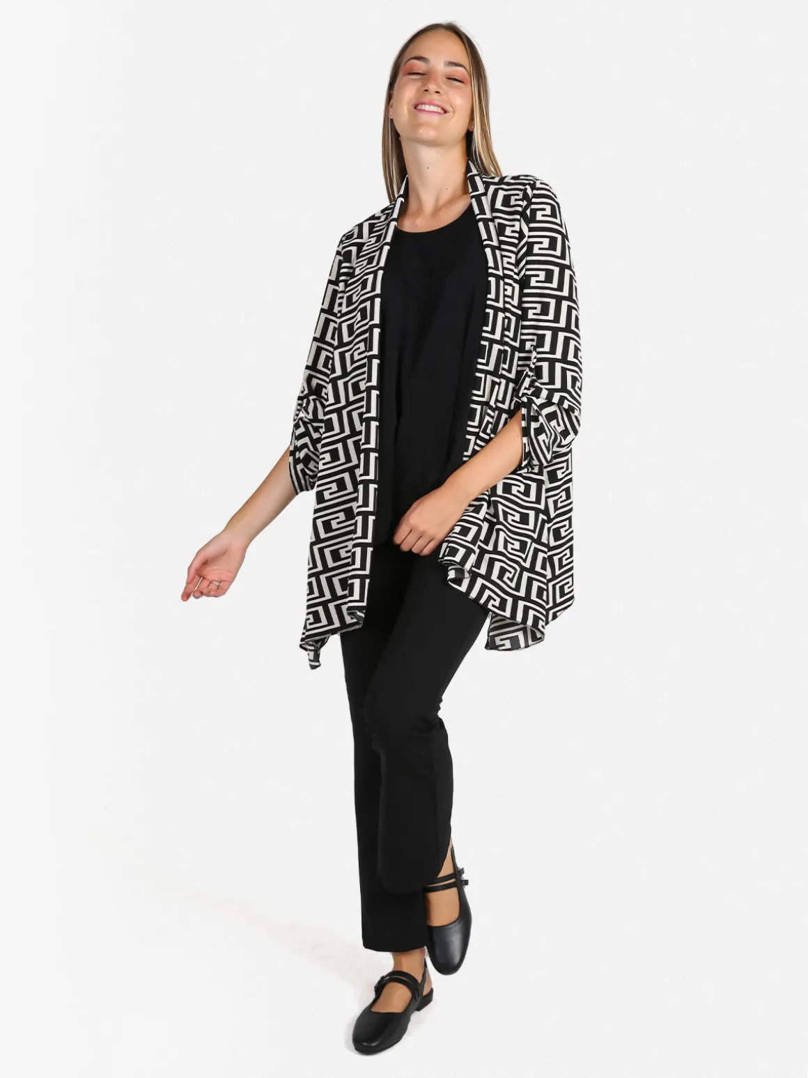 Solada Cardigan donna con stampe e top - bianco