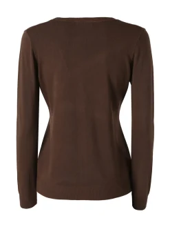 Solada Cardigan donna in maglia con bottoni - moro