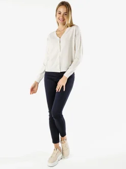Solada Cardigan donna in maglia fine con bottoni - beige