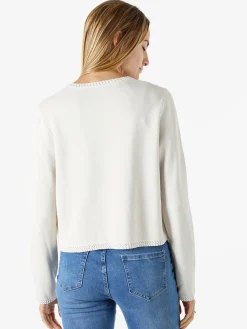 Solada Cardigan donna in maglia con gancino di chiusura - beige