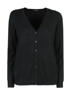 Solada Cardigan donna in maglia con bottoni - nero