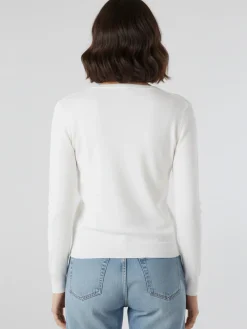 Solada Cardigan donna in maglia con bottoni - bianco