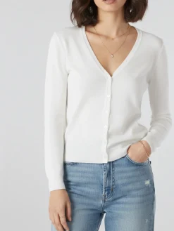 Solada Cardigan donna in maglia con bottoni - grigio