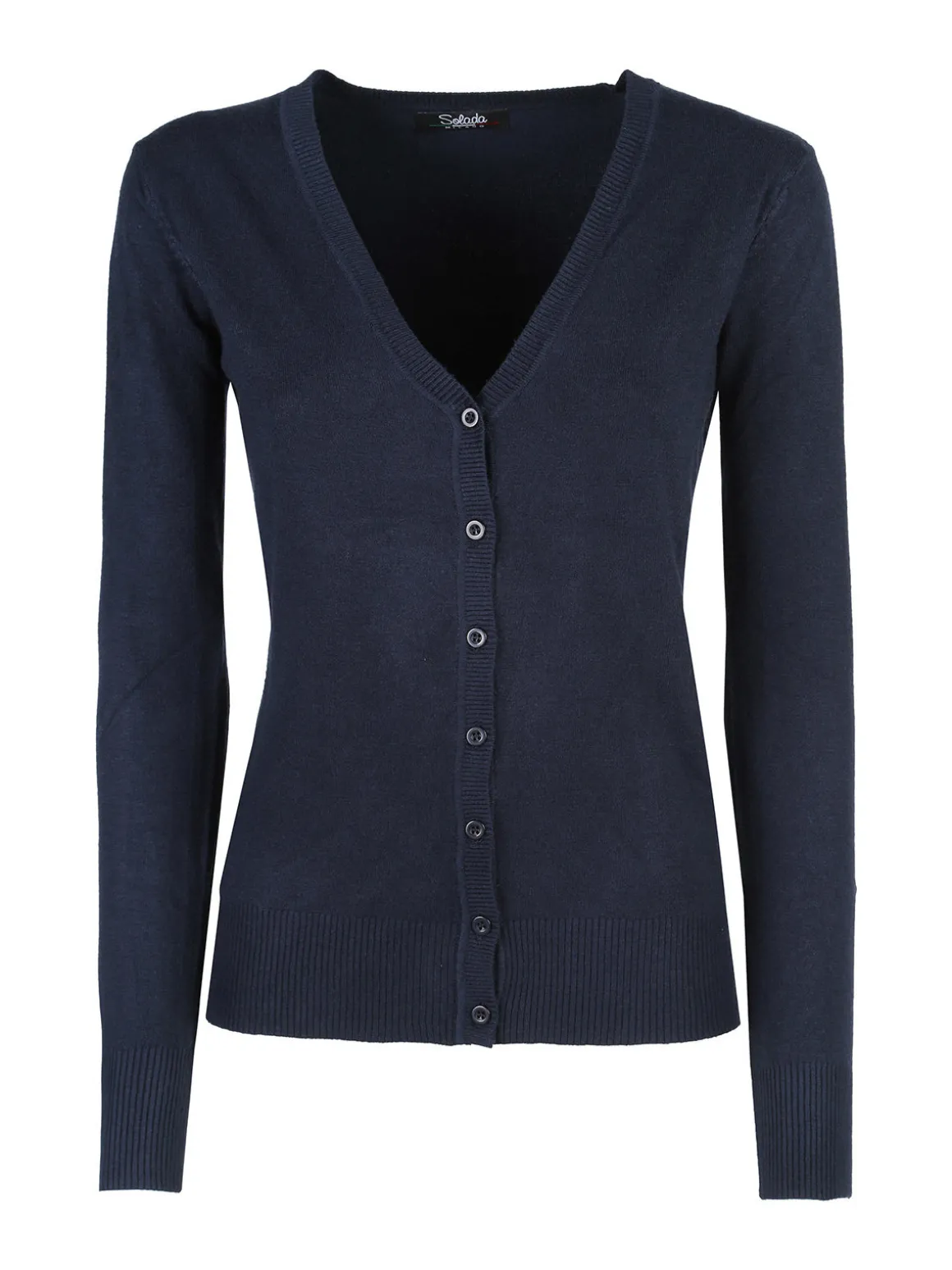 Solada Cardigan donna in maglia con bottoni - blu scuro