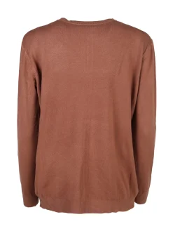 Solada Cardigan donna in maglia con bottoni - cuoio