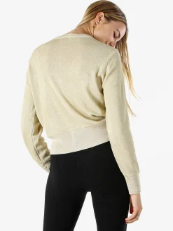 Solada Cardigan donna lurex con bottoni - oro