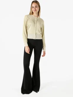 Solada Cardigan donna lurex con bottoni - oro