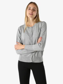 Solada Cardigan donna lurex in maglia con bottoni - grigio