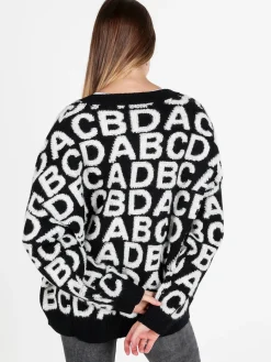 Solada Cardigan donna oversize in maglia con stampe