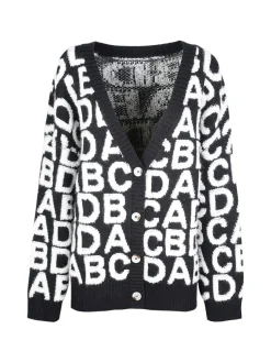Solada Cardigan donna oversize in maglia con stampe