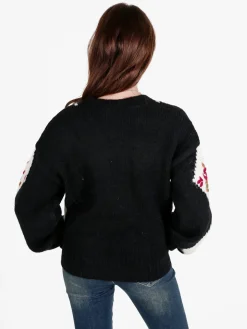 Solada Cardigan donna oversize in maglia con stampe