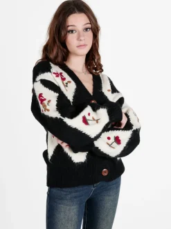 Solada Cardigan donna oversize in maglia con bottoni
