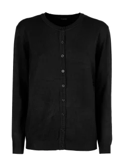Solada Cardigan girocollo da donna in maglia - nero