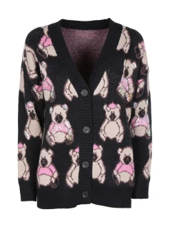 Solada Cardigan in maglia oversize da donna stampa orsacchiotti