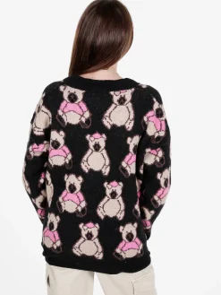 Solada Cardigan in maglia oversize da donna stampa orsacchiotti