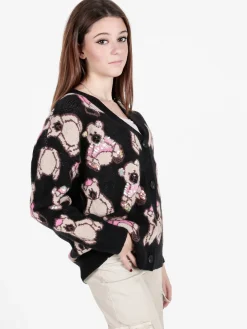 Solada Cardigan in maglia oversize da donna stampa orsacchiotti