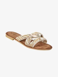 Solada Ciabatte donna con fasce incrociate decorate