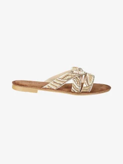 Solada Ciabatte donna con fasce incrociate decorate