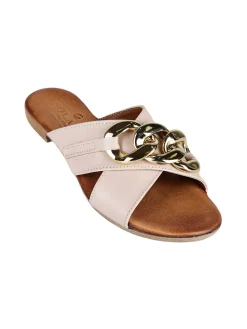 Solada Ciabatte in pelle donna con catena