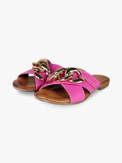 Solada Ciabatte in pelle donna con catena
