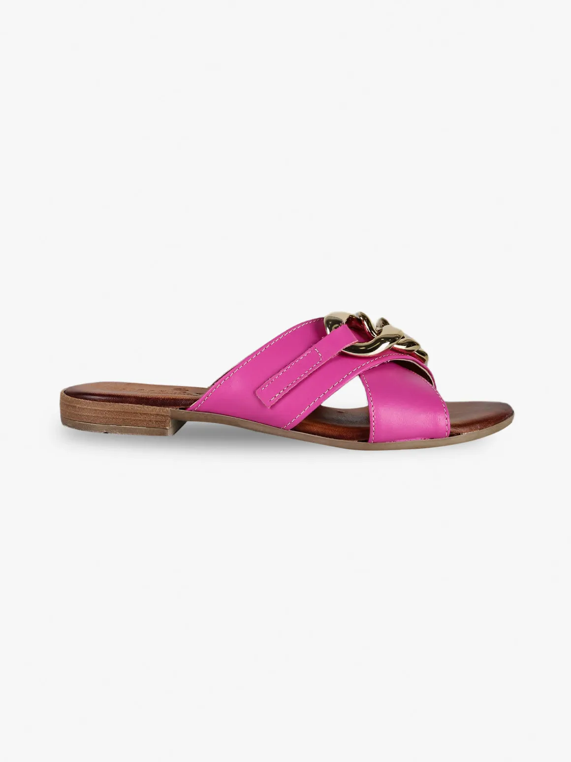 Solada Ciabatte in pelle donna con catena