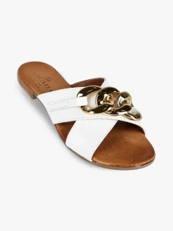 Solada Ciabatte in pelle donna con catena