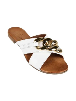 Solada Ciabatte in pelle donna con catena
