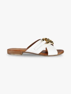 Solada Ciabatte in pelle donna con catena