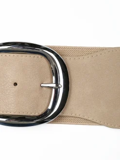 Solada Cintura elasticizzata da donna con fibbia argentata - naturale