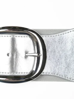 Solada Cintura elasticizzata da donna con fibbia argentata - argento