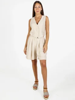 Solada Completo corto da donna con gliet e shorts - beige