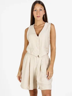 Solada Completo corto da donna con gliet e shorts - beige
