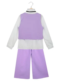 Solada Completo elegante da bambina con camicia + gilet e pantaloni