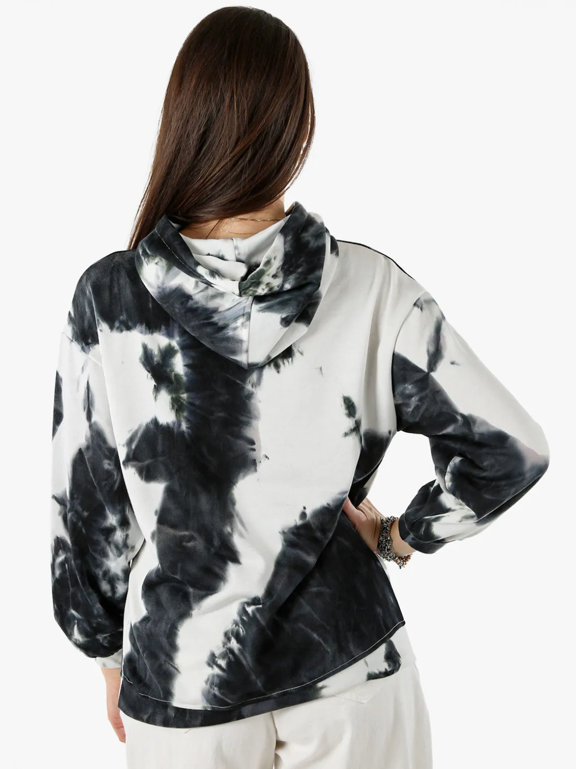Solada Felpa colorata da donna oversize con cappuccio - nero