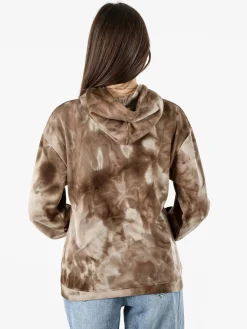 Solada Felpa colorata da donna oversize con cappuccio - bordeaux