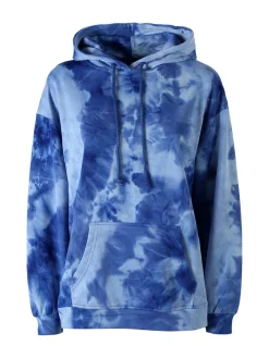 Solada Felpa colorata da donna oversize con cappuccio - blu