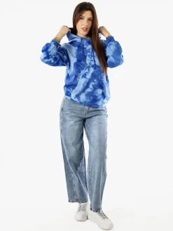 Solada Felpa colorata da donna oversize con cappuccio - blu