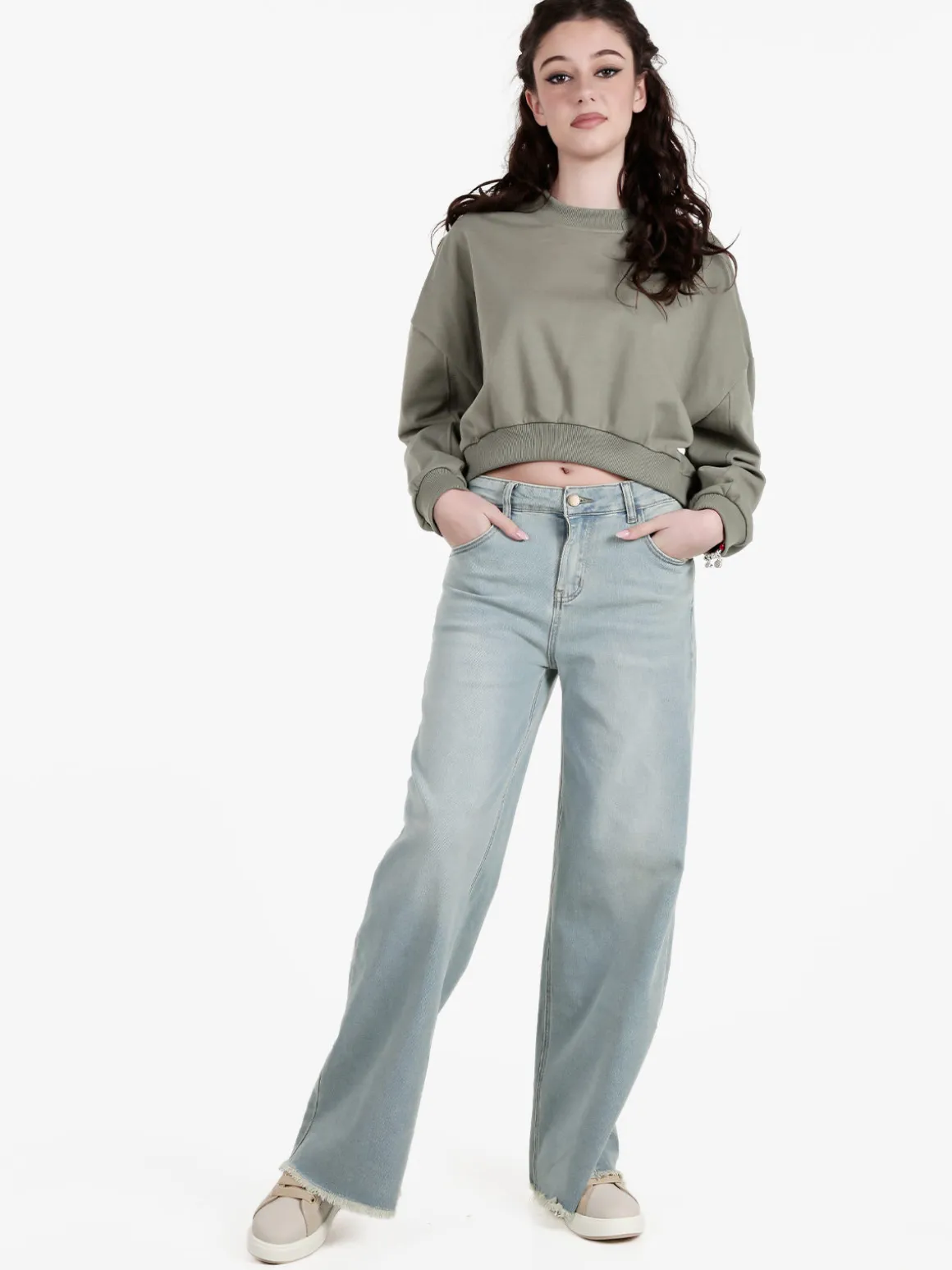 Solada Felpa cropped da donna oversize