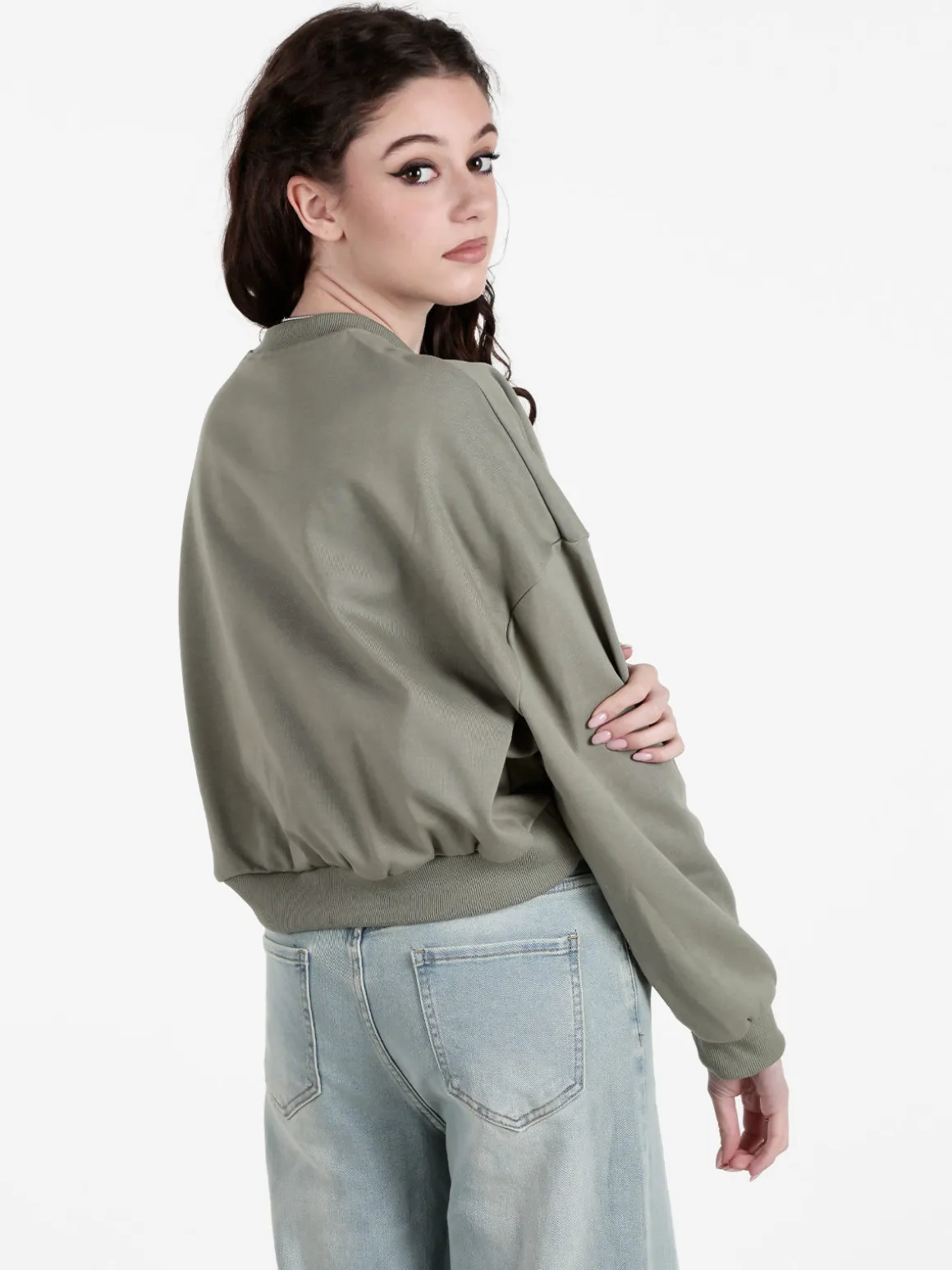 Solada Felpa cropped da donna oversize