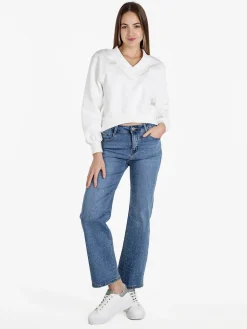 Solada Felpa cropped da donna con scollo a V