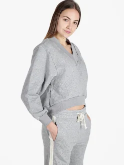 Solada Felpa cropped da donna con scollo a V