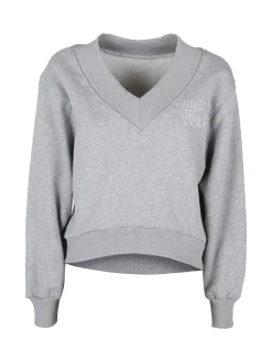 Solada Felpa cropped da donna con scollo a V