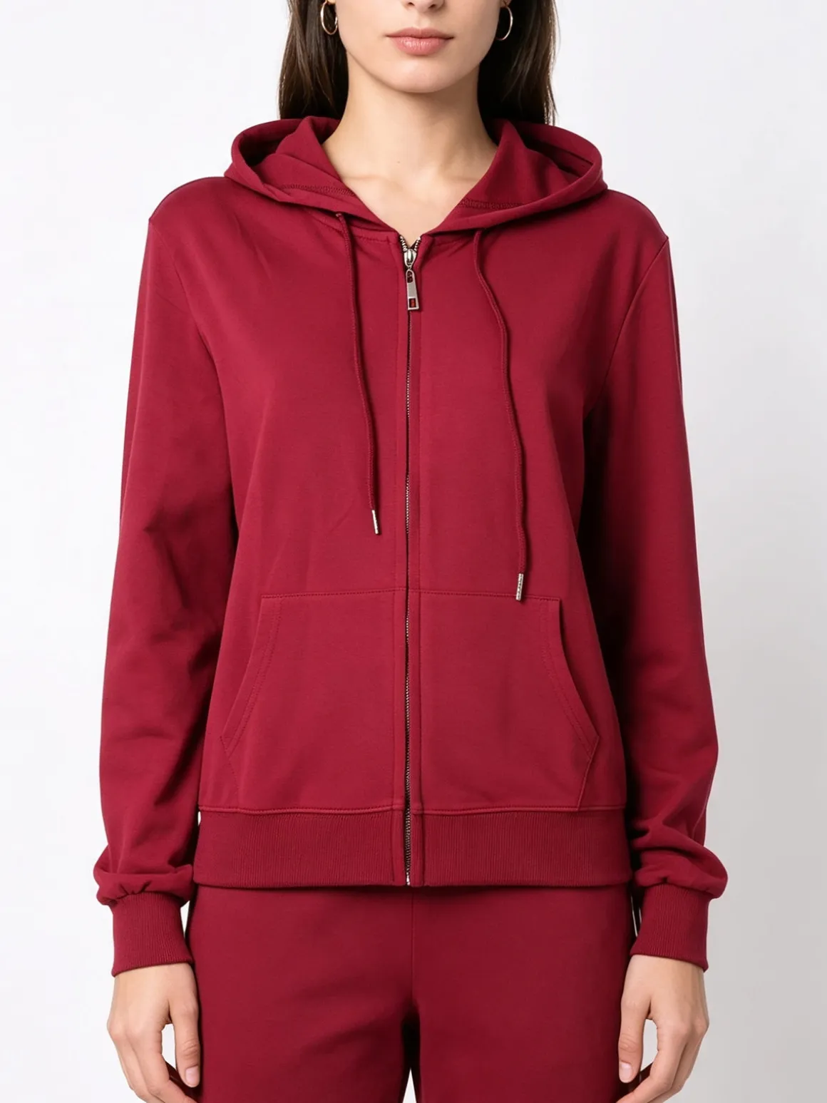 Solada Felpa da donna con cappuccio e zip intera - rosso
