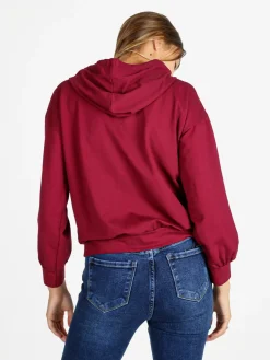 Solada Felpa donna con cappuccio e zip - bordeaux