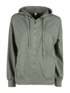 Solada Felpa donna con cappuccio e zip - militare