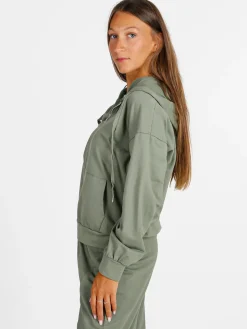Solada Felpa donna con cappuccio e zip - militare