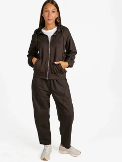 Solada Felpa donna con cappuccio e zip - moro